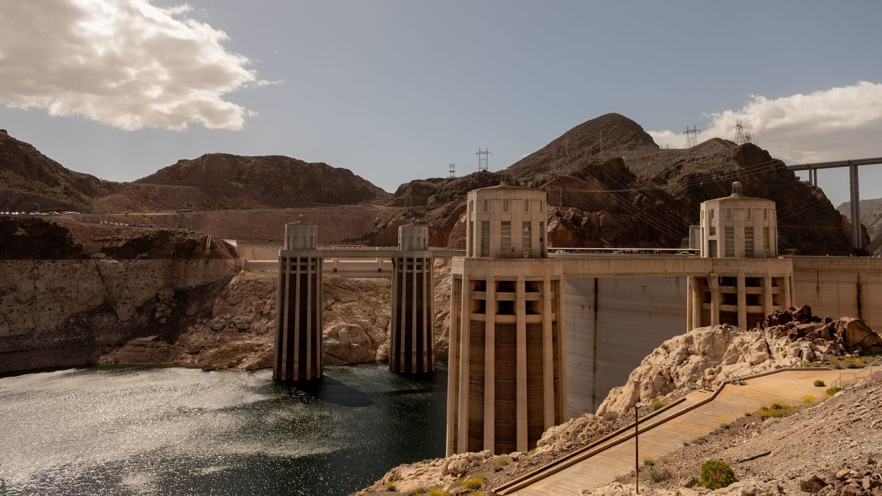 Water intake towers at the Hoover Dam on April 3.