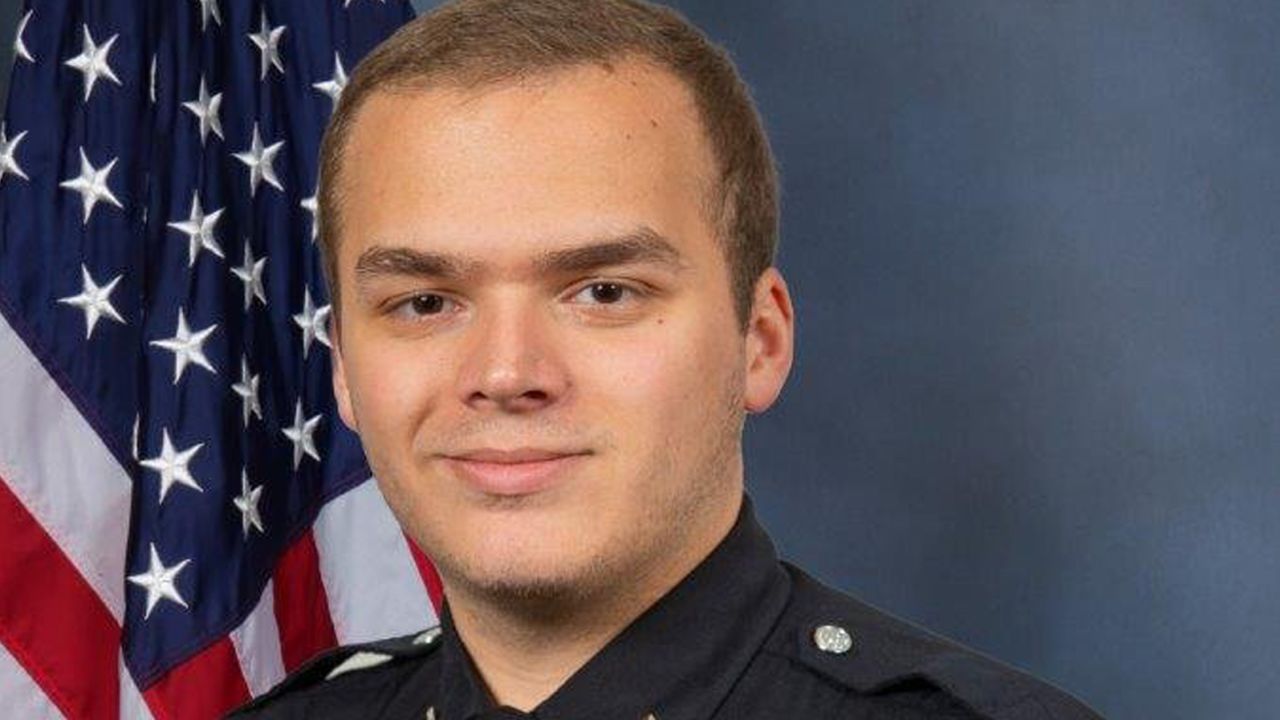 Officer Nickolas Wilt was injured in an April mass shooting at a Louisville bank.