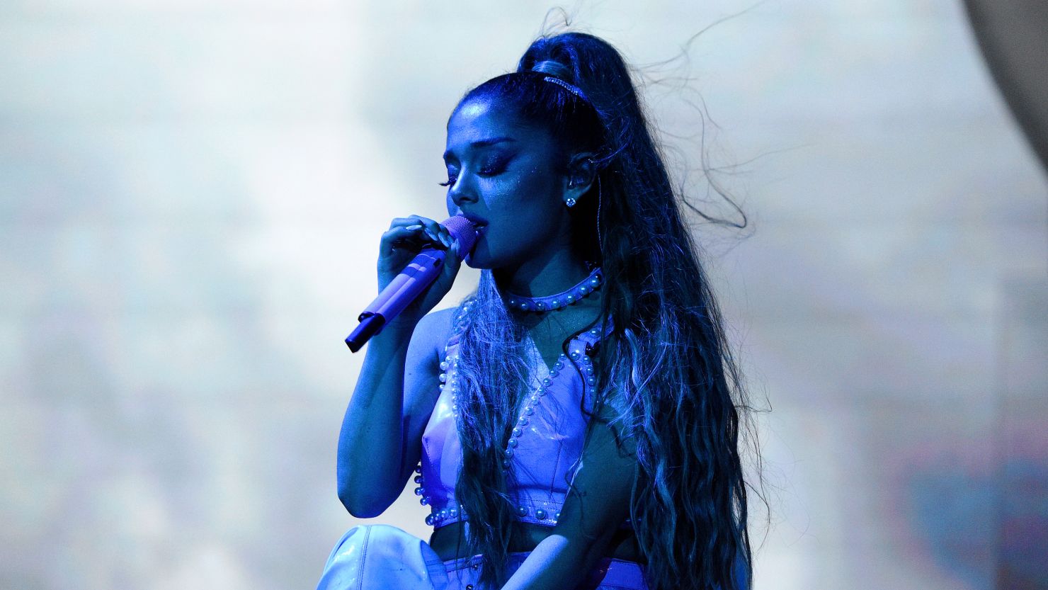 Ariana Grande performing at Chicago's Lollapalooza music festival in 2019.