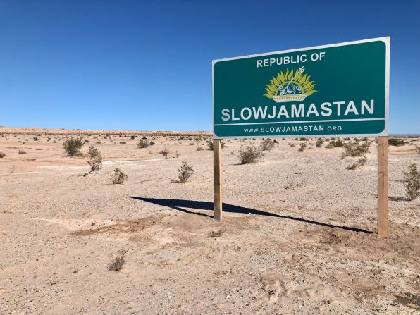 <strong>Welcome to Slowjamastan:</strong> Out in the California desert, a plot of barren land has been turned into a new "country" -- a self-declared micronation.