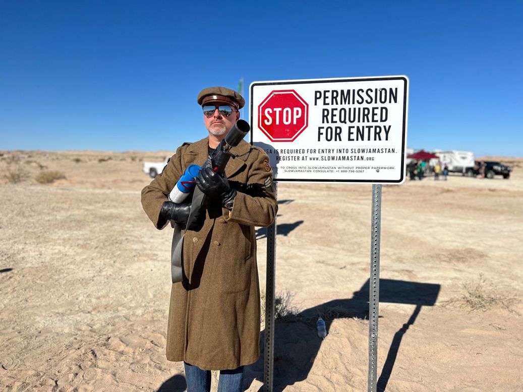 <strong>Border patrol: </strong>Williams hires "border guards" and surrounds himself with "security" when he hosts events in the Republic of Slowjamastan.