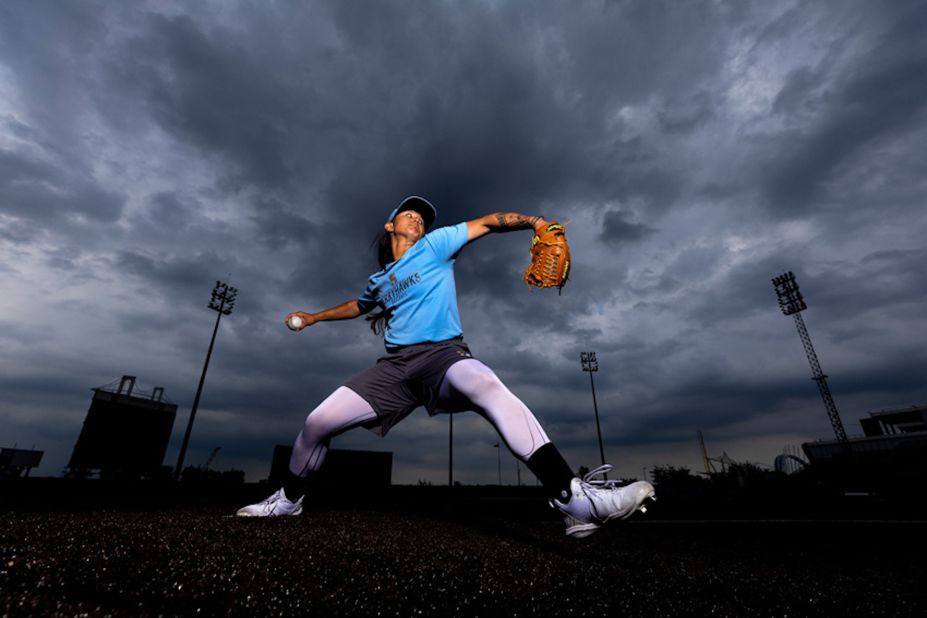 Photographer Al Bello claimed top prize in the sport category for his series on Kelsie Whitmore, the first female baseball player to play in an all-male professional league. 