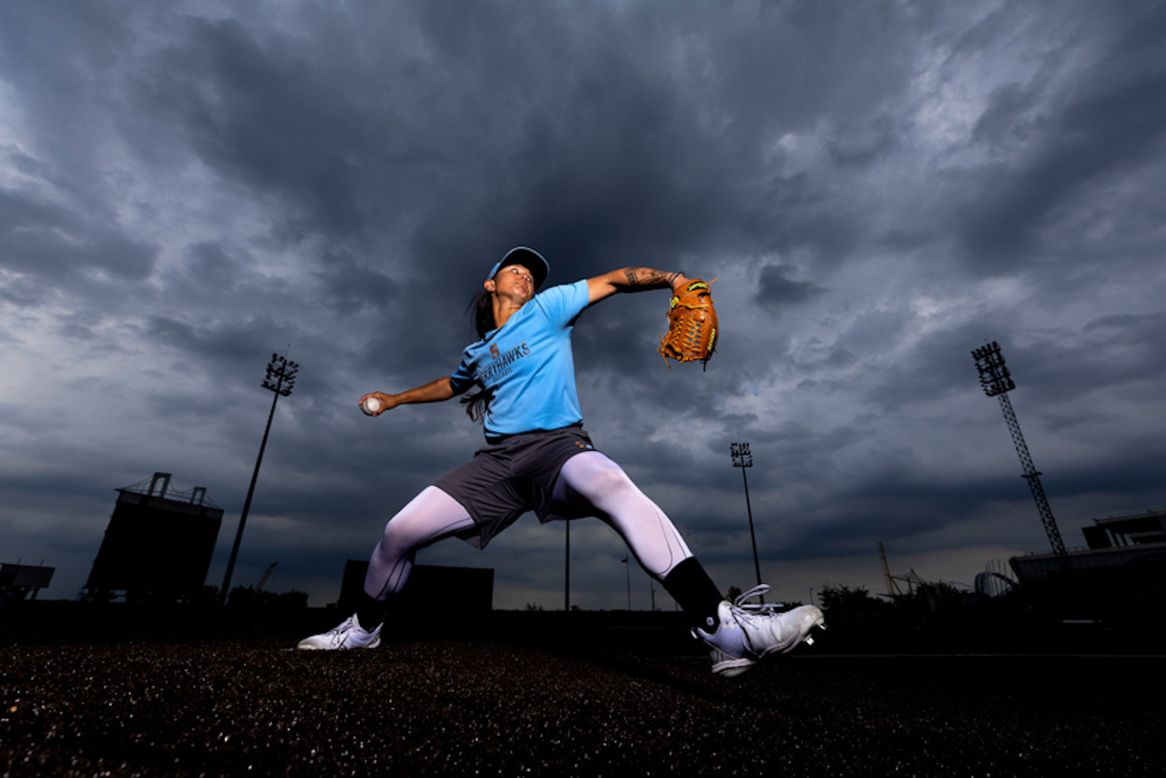 Photographer Al Bello claimed top prize in the sport category for his series on Kelsie Whitmore, the first female baseball player to play in an all-male professional league.
