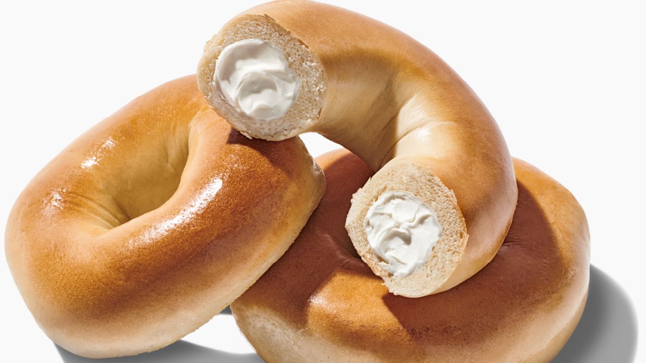 The cream cheese-stuffed bagel.