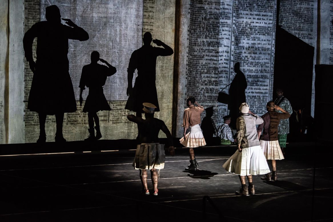 The 50-meter-wide stage hosts various moving parts, forcing audiences to choose where to look and effectively creating a theatrical "collage," in Kentridge's words.