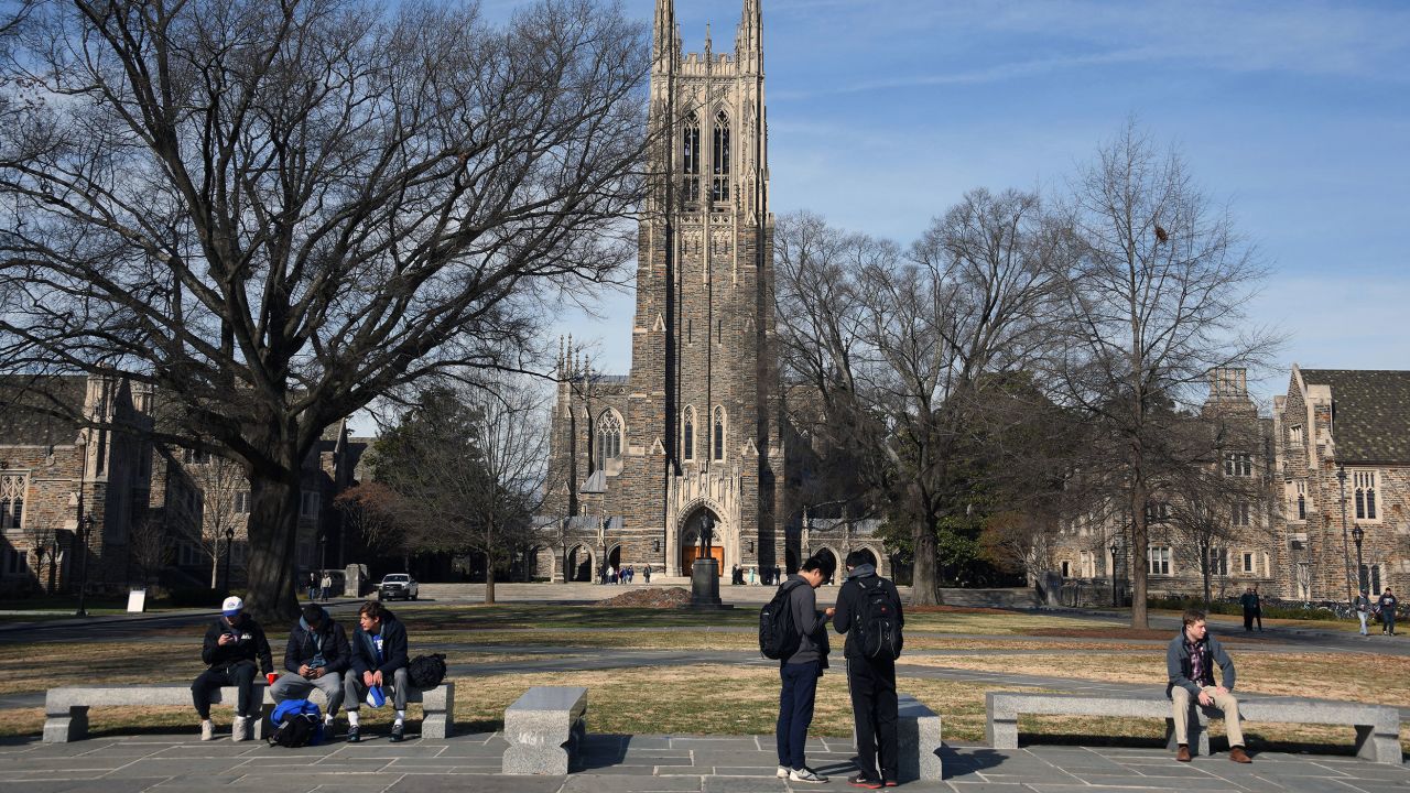 DURHAM, NC - JANUARY 27: A general view of the Duke University Chapel on the campus of Duke University. 