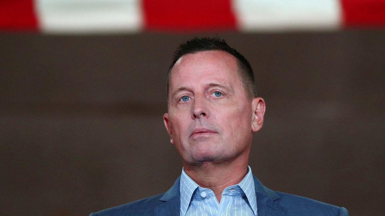 Former acting Director of National Intelligence Richard Grenell delivers a pre-recorded address to the largely virtual 2020 Republican National Convention in Washington, August 26, 2020. 