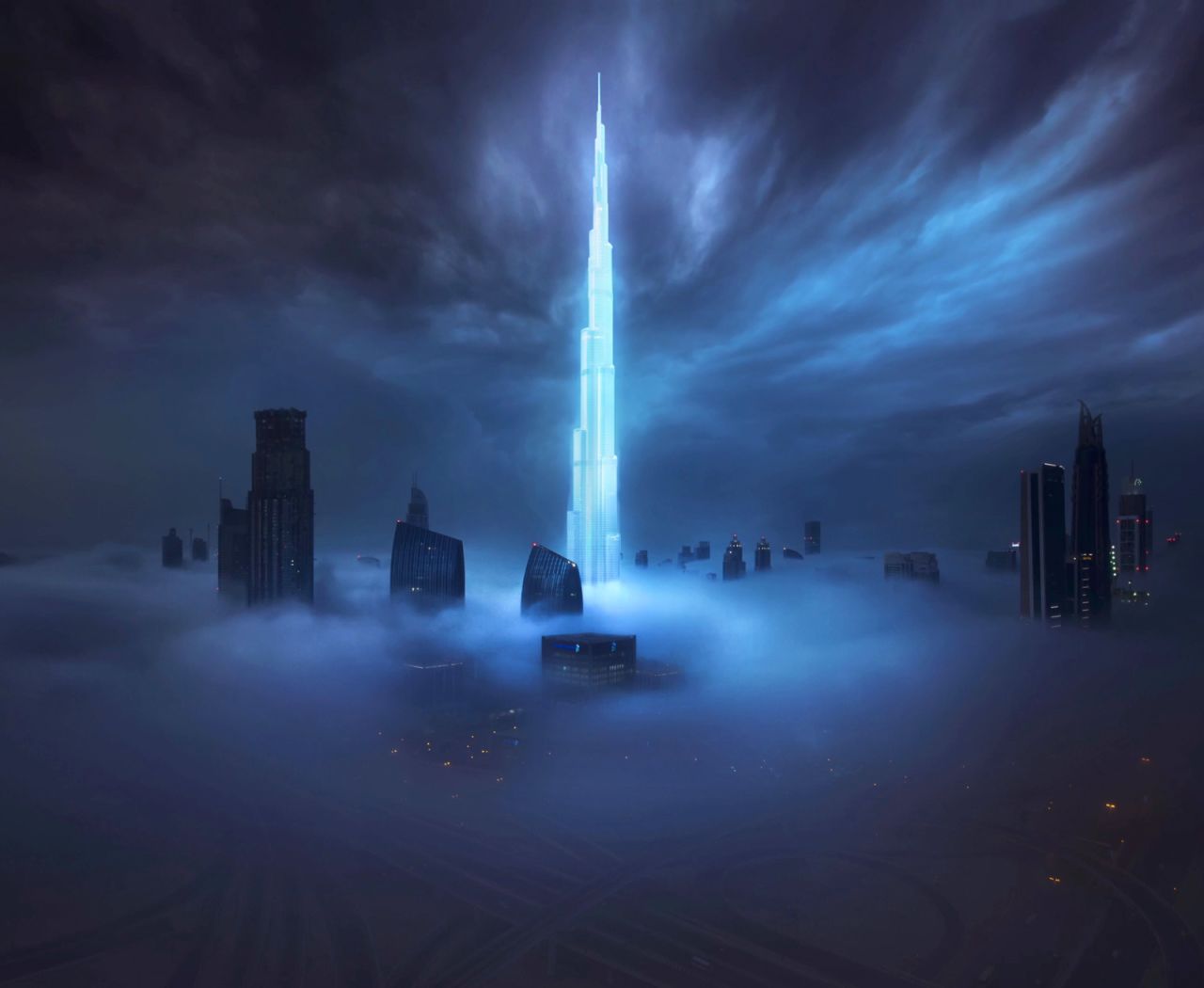 Photographer and visual artist Baber Afzal captures Dubai in a unique light in his ethereal images. Pictured here: Luminous, 2016, a collaboration with Michal Klimczak. 