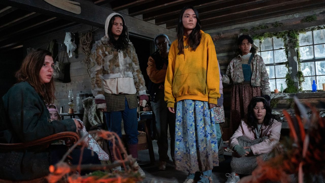 (From left): Sophie Nélisse, Courtney Eaton, Nia Sondaya, Alexa Barajas, Nuha Jes Izman and Mya Lowe in 'Yellowjackets.'