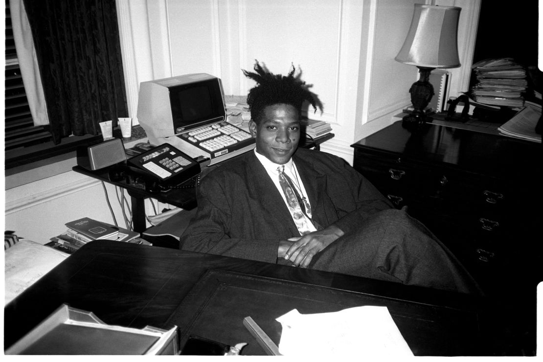 Jean-Michel Basquiat
at the surprise birthday party for Susanne Bartsch at the Rainbow Roof - 30 Rockefellar Plaza at Steven Greenberg's office, September 19, 1985.