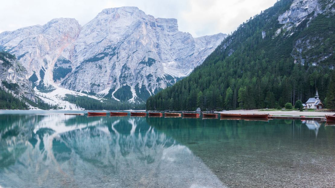 Lago di Braies is a stunning glacial lake in Alto Adige.