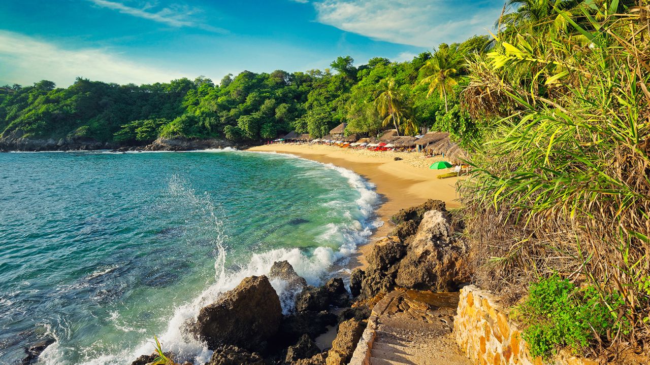 The Puerto Escondido area is known for high waves, but Playa Carrizalillo is much calmer than the main beach.