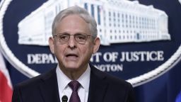 Attorney General Merrick Garland speaks during a news conference at the Justice Department in Washington, Friday, April 14, 2023, on significant international drug trafficking enforcement action. (AP Photo/Susan Walsh)