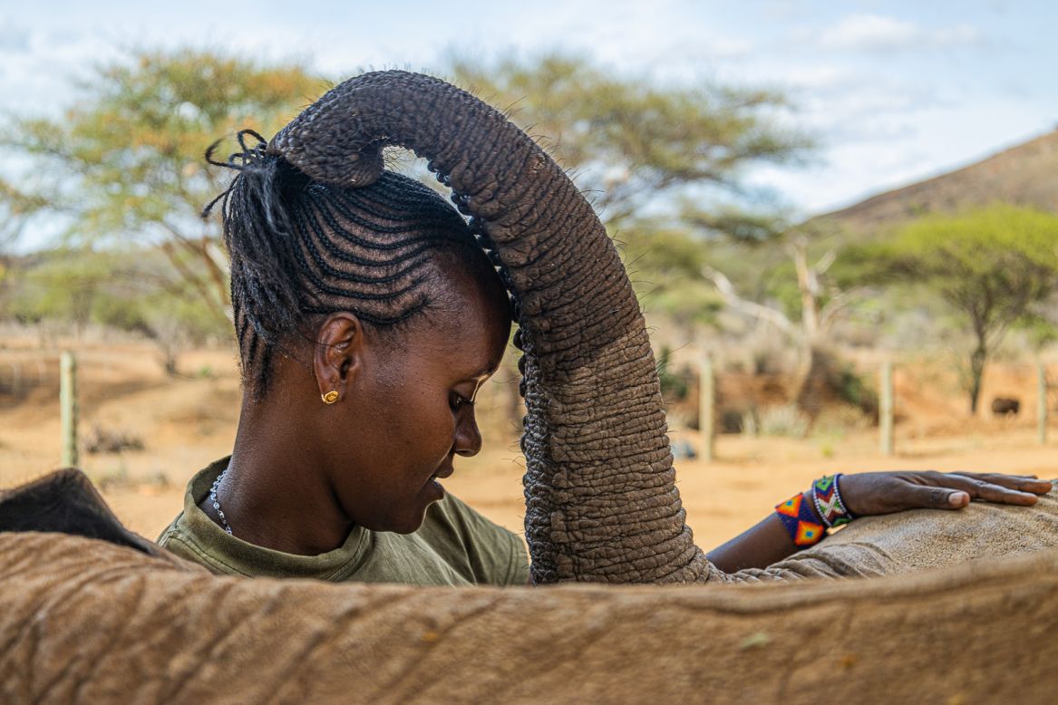 This photo, taken at the Reteti Elephant Sanctuary in Kenya, won Onyango the "Conservation Heroes" category in the African Wildlife Foundation's Benjamin Mkapa African Wildlife Photography Awards in 2022. Onyango was also a finalist for the same award in 2021.