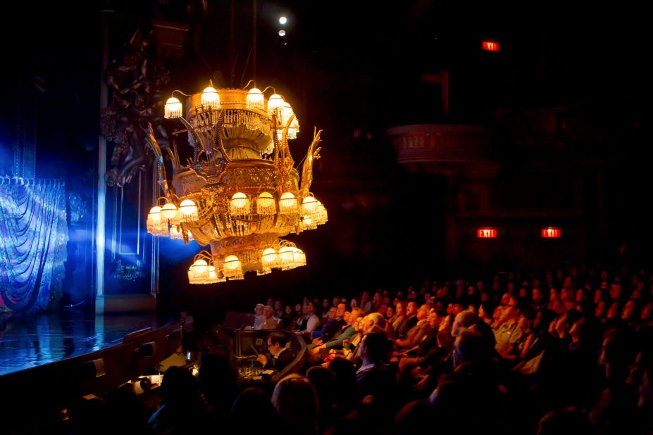 The raising and crashing of the chandelier is one of the most memorable features of the show. 