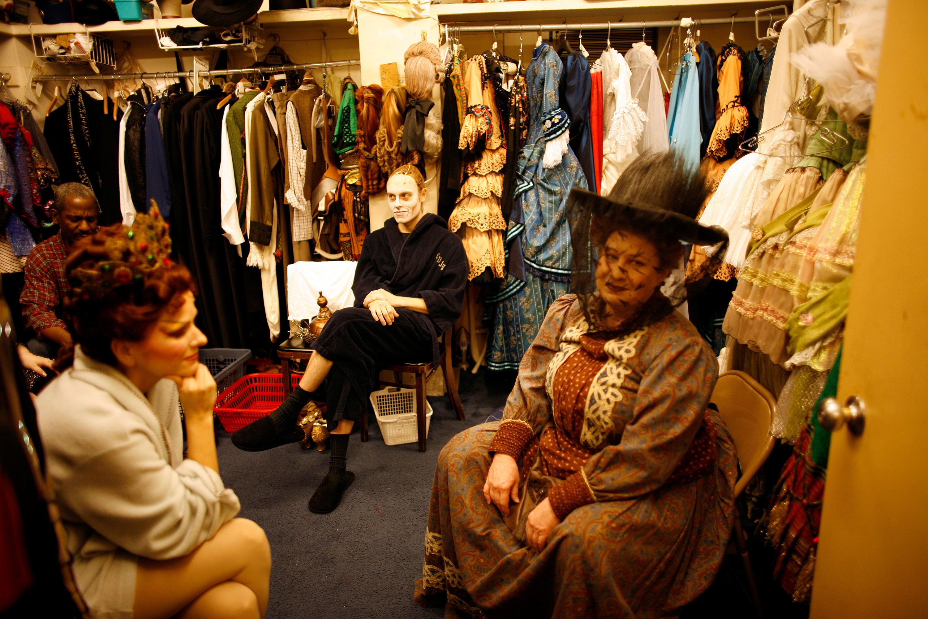 Actors wait in the wings during a 2006 performance.