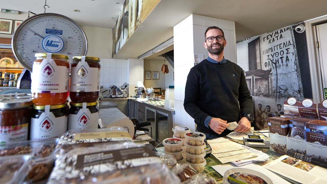 Store owner Nikos Antoniou says more needs to be done to turn Eleusis into a fully fledged tourism destination.