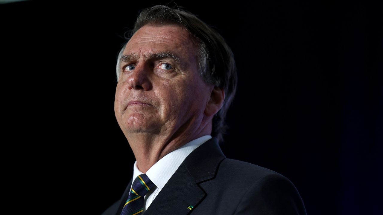 Bolsonaro at the Turning Point USA event at the Trump National Doral Miami resort on February 03, 2023 in Doral, Florida.