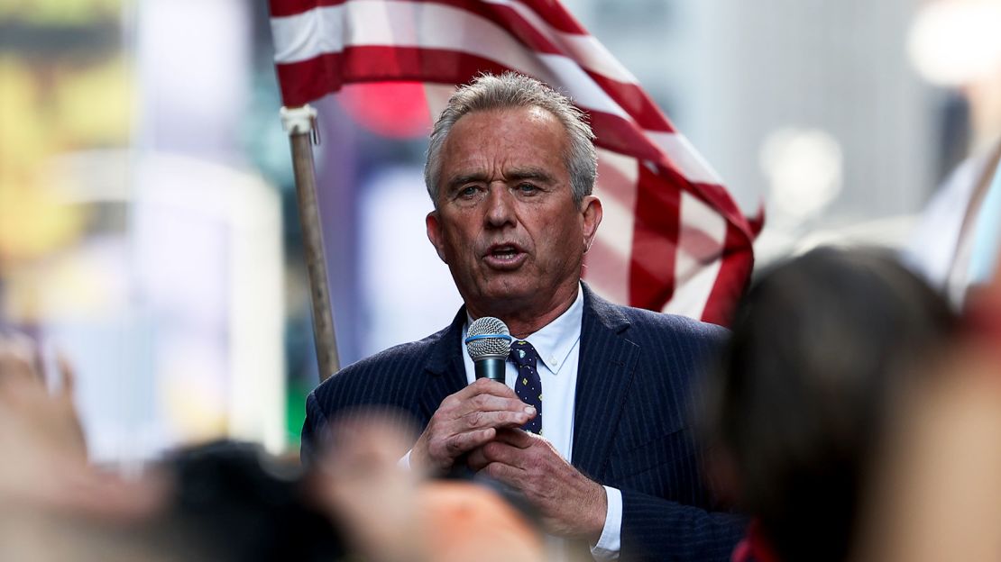 Robert F. Kennedy Jr. speaks at a "Freedom Rally" in New York City on October 16, 2021. 