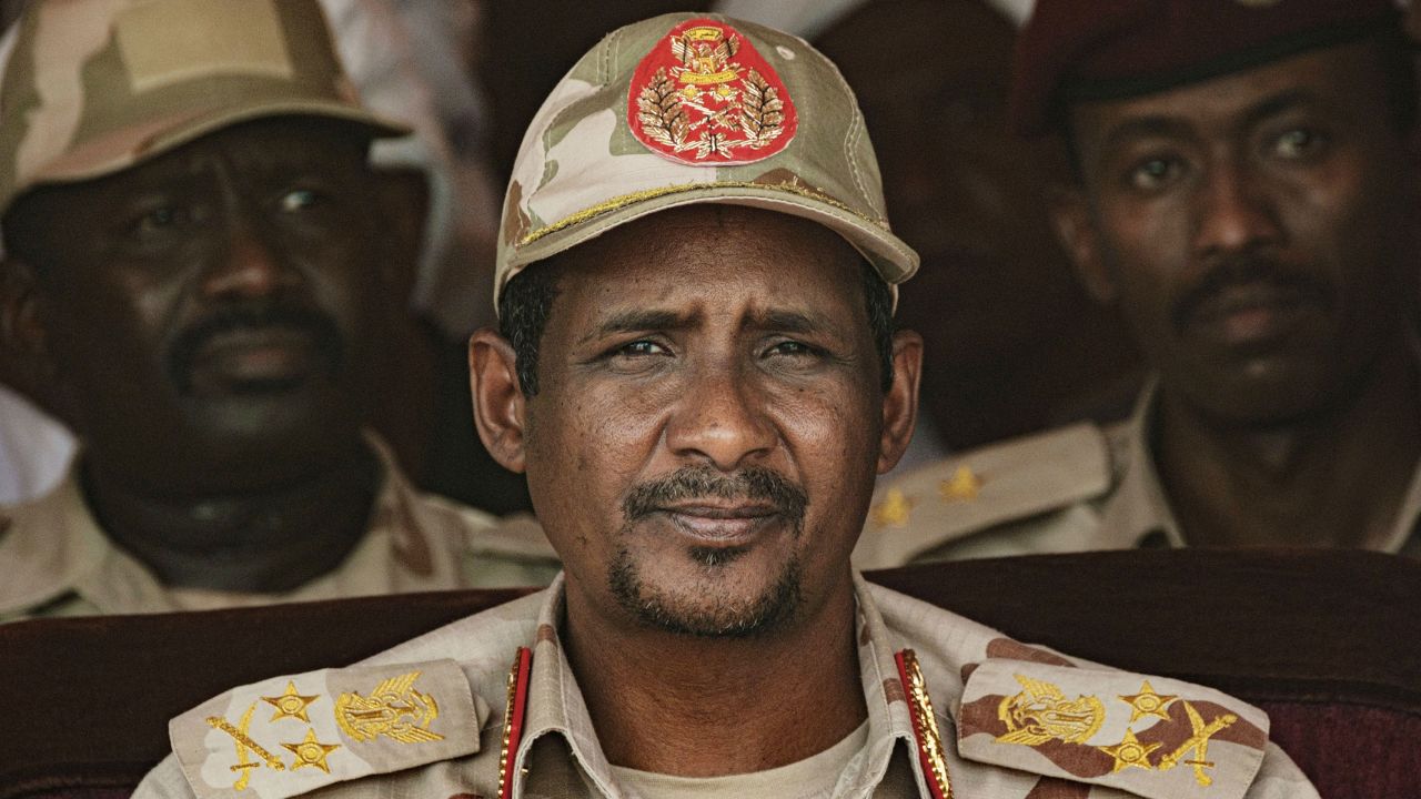 Mohamed Hamdan Dagalo attends a rally in the village of Abraq, Sudan, on June 22, 2019.