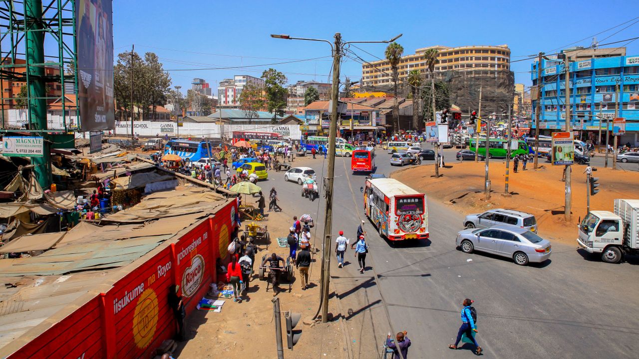 The central business district of Nairobi, Kenya's capital and largest city. 