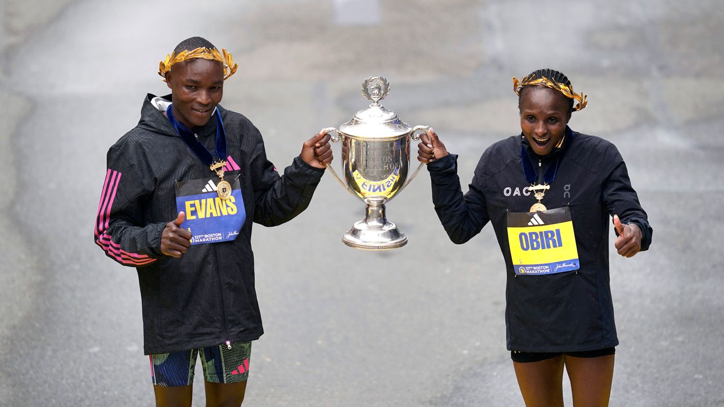 Kenya's Evans Chebet and Hellen Obiri won the men's and women's division of the Boston Marathon.