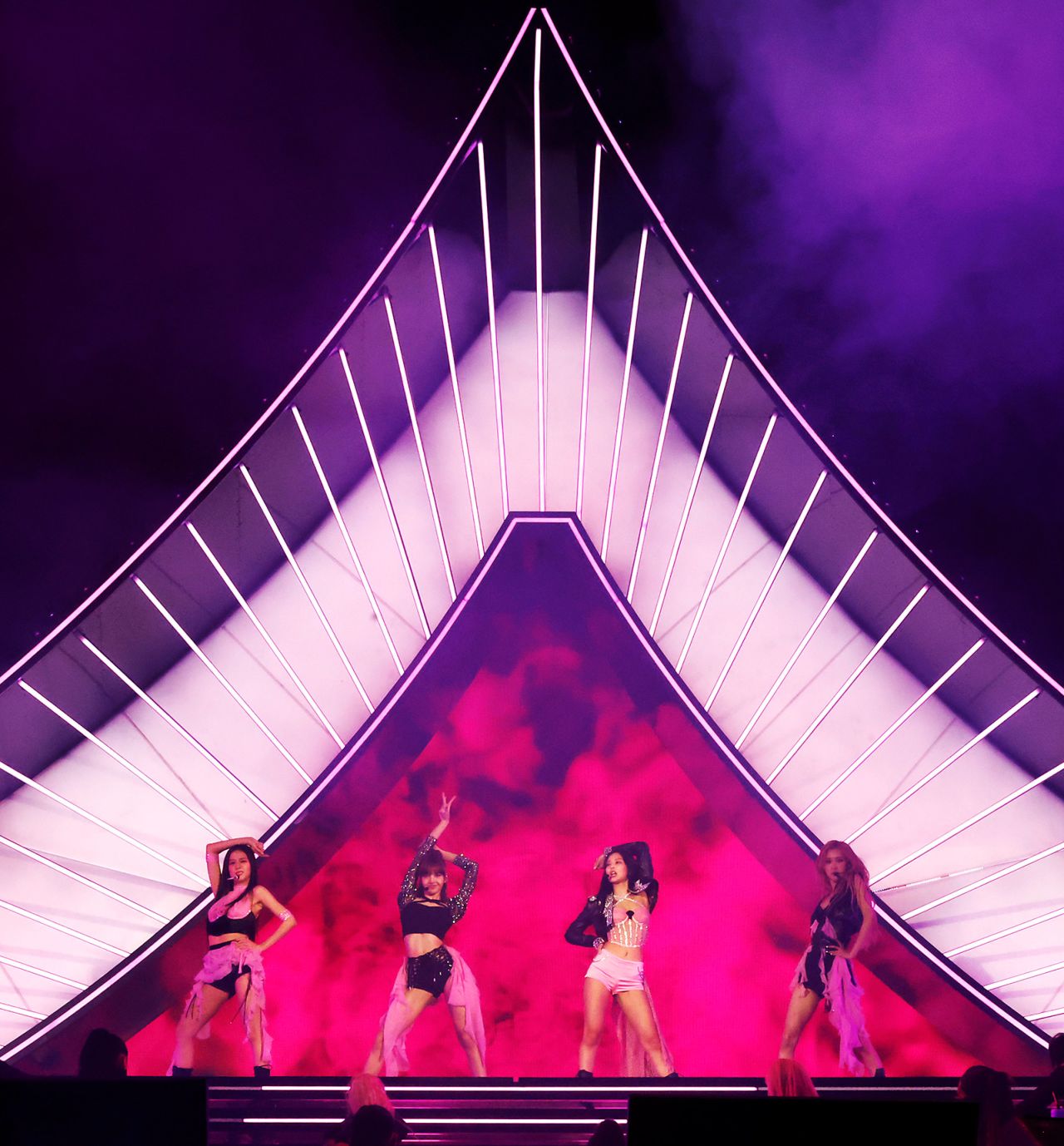 The stage design is another acknowledgment of Korean heritage.