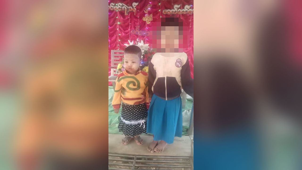 The three-year-old girl (left) was among the 186 people who were killed in the military  attack in Sagaing, Myanmar. 