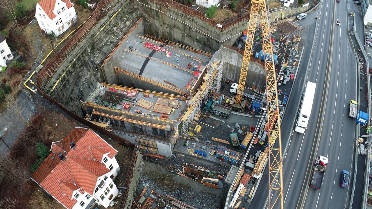 The tunnel was constructed in parallel with a new tram line. 
