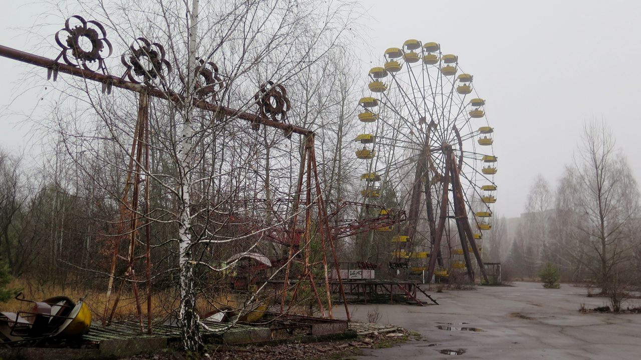 The Pripyat Amusement Park was built right before the Chernobyl disaster. 