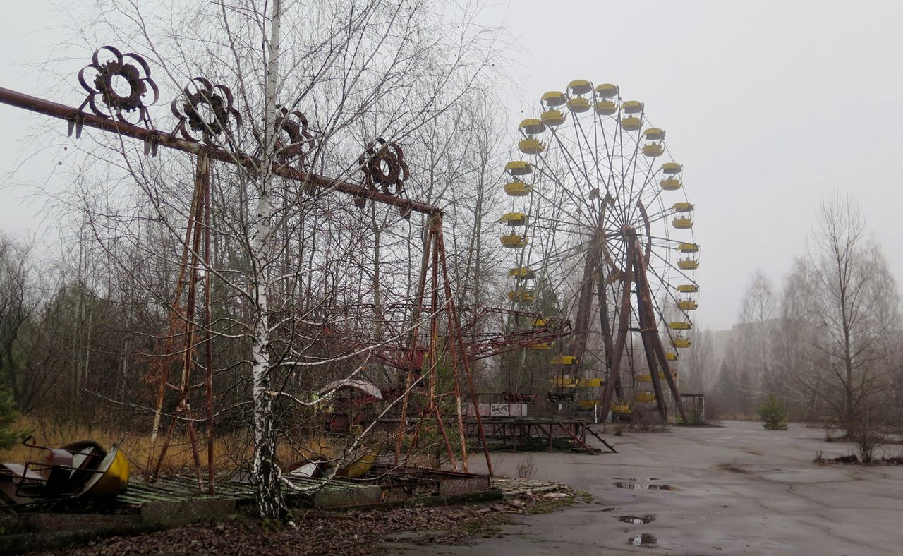 The Pripyat Amusement Park was built right before the Chernobyl disaster. 