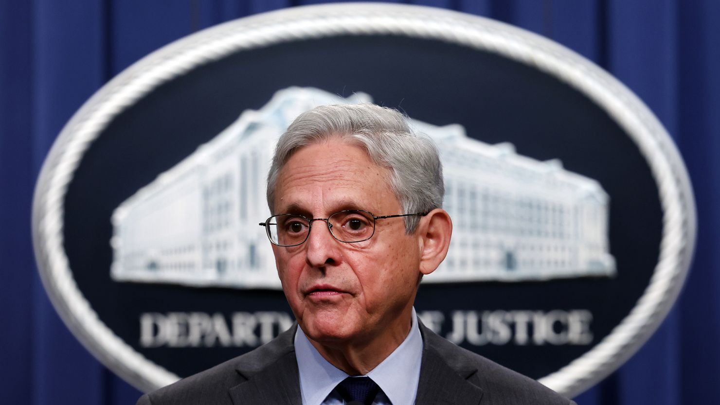 Attorney General Merrick Garland speaks at a press conference at the U.S. Department of Justice on on October 24, 2022 in Washington, DC. 
