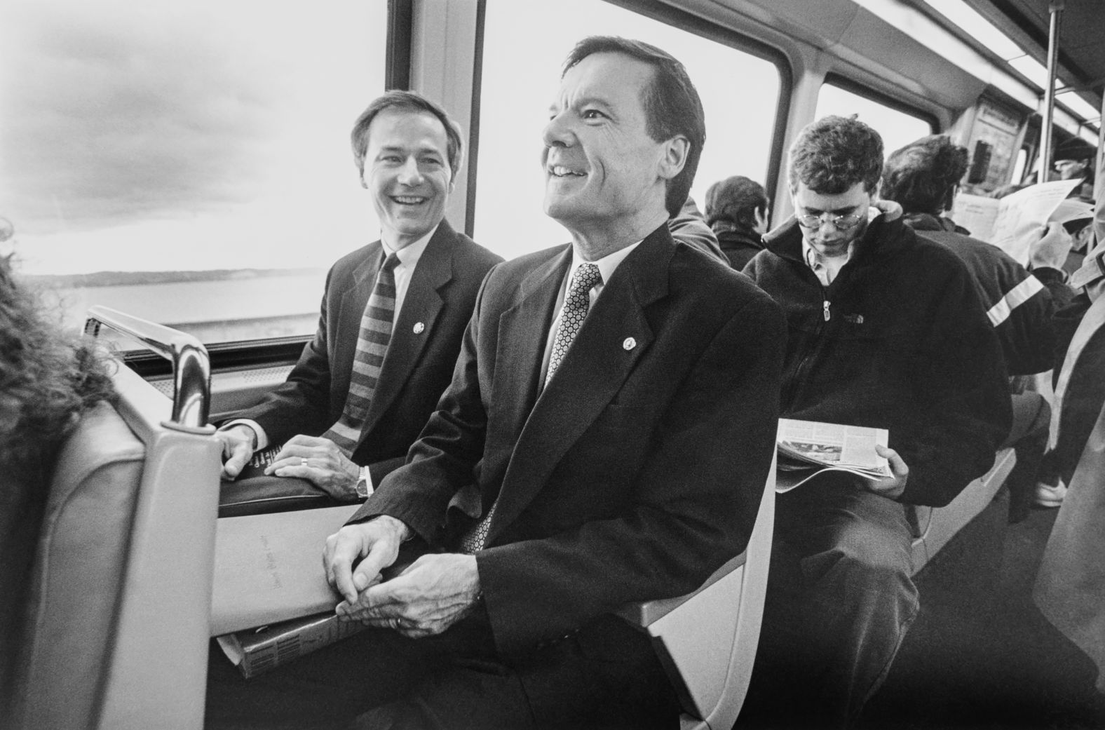 The Hutchinson brothers take the Metro to Capitol Hill in 1997.