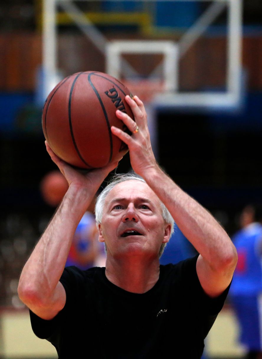 Hutchinson warms up before a friendly basketball match in Havana, Cuba, in September 2015. He was visiting Cuba as part of a business delegation from Arkansas.