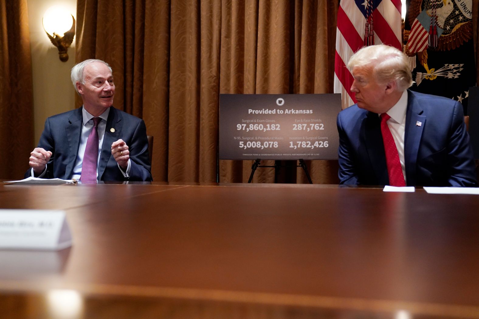 President Donald Trump meets with Hutchinson at the White House in 2020.