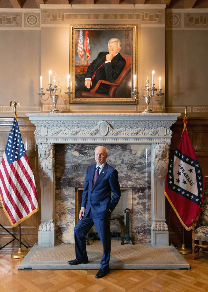 Hutchinson poses at the State Capitol in May 2021.