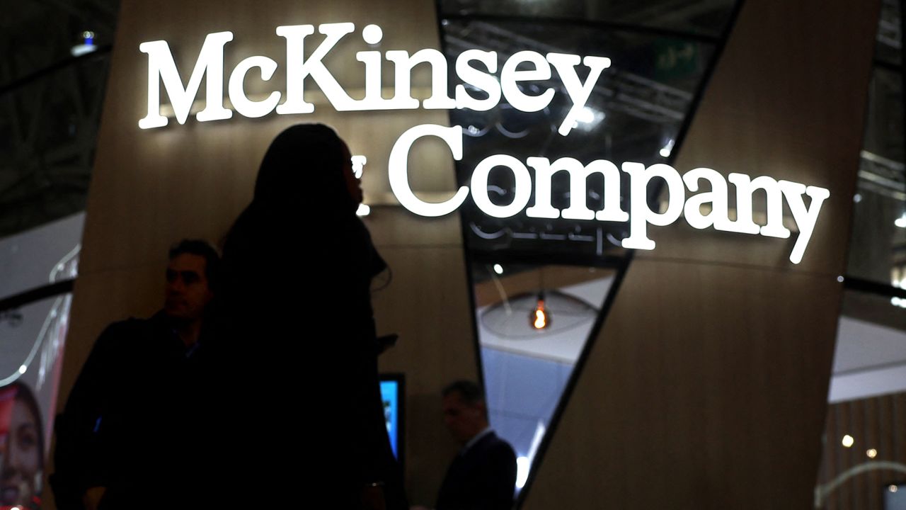 McKinsey & Company's stand at the 2023 Mobile World Congress in Barcelona 