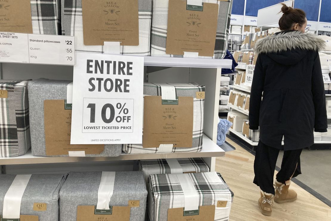 A Bed Bath & Beyond store set to close in Paramus, New Jersey, shown in February. All items were on sale for 10% off. 