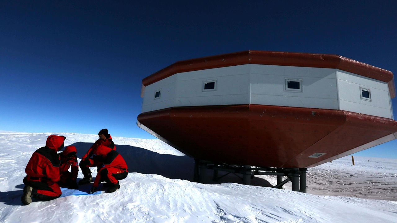 Chinese researchers at Taishan Station, one of four research stations operated by China in Antarctica, in 2018. 