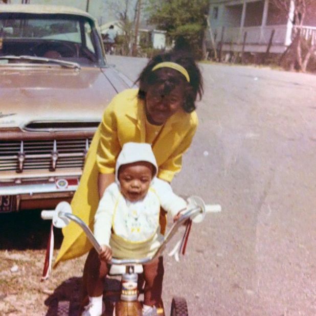 A young Scott is seen with his aunt in the mid-1960s.