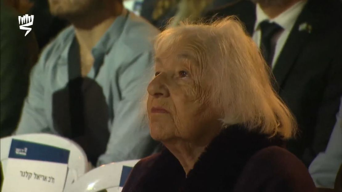 Now aged 95, Vitis-Shomron attended the Holocaust Remembrance Day event at Yad Vashem on Monday, April 17 2023.