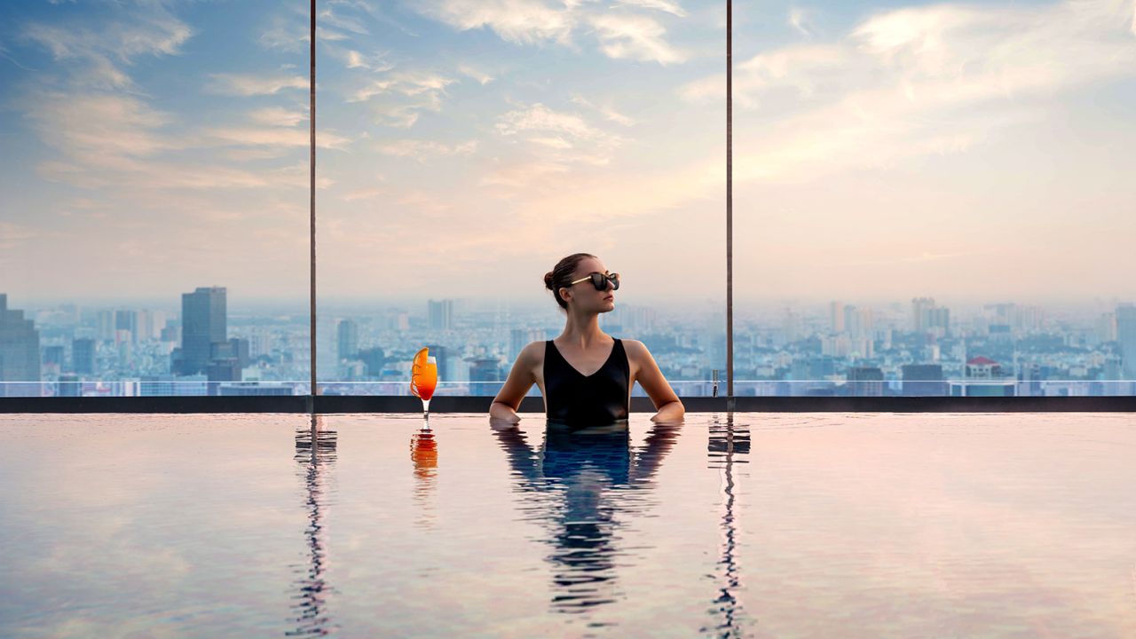 Golden hour at the Vinpearl's infinity pool.