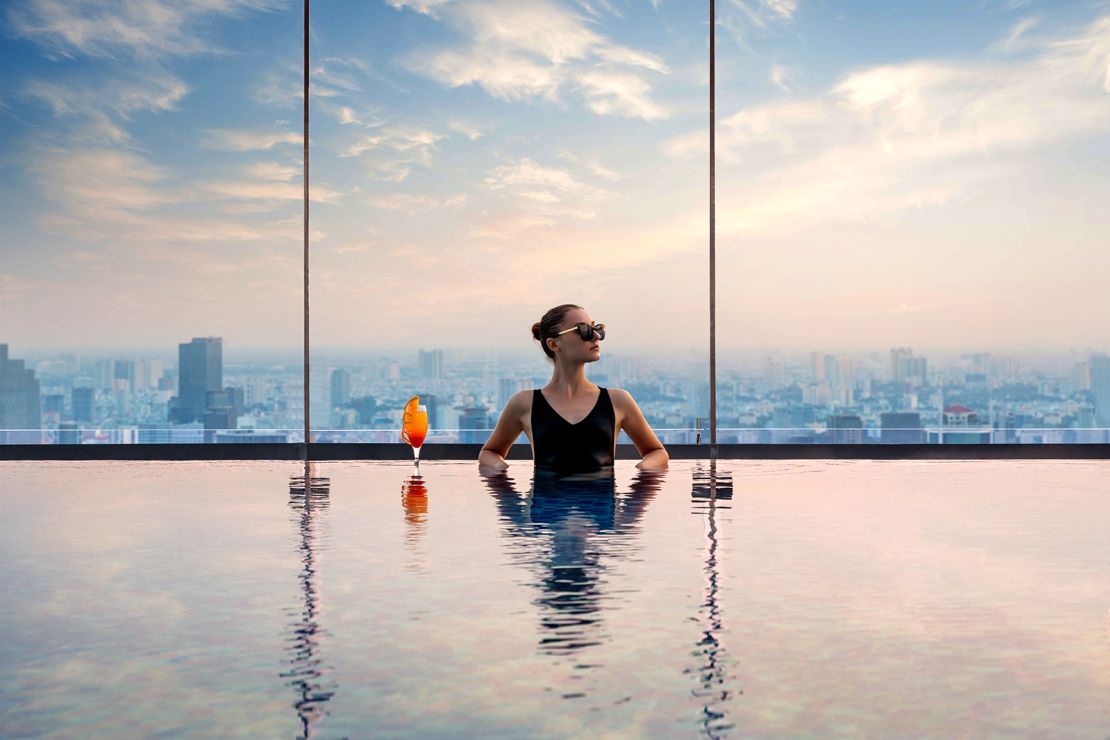 Golden hour at the Vinpearl's infinity pool.