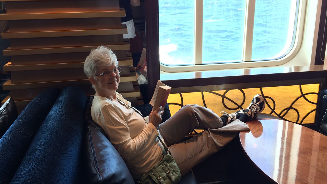 Sharon Lane, photographed here on a previous cruise, will be embarking on a three-year-long voyage this November.