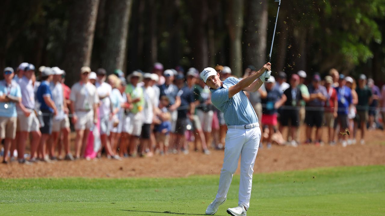 Fitzpatrick plays an approach during the final round of the RBC Heritage.