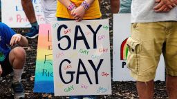 Signs displayed at protest and march in Naples on Friday, March 31, 2023 against several anti-LGBT Florida House bills. The event started at Cambier Park. More than 150 people marched down 5th Avenue holding signs and chanting slogans during the dinner rush. Naples Pride held the event.