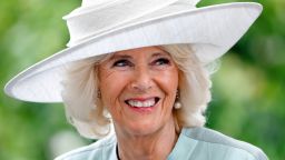 ASCOT, UNITED KINGDOM - JULY 23: (EMBARGOED FOR PUBLICATION IN UK NEWSPAPERS UNTIL 24 HOURS AFTER CREATE DATE AND TIME) Camilla, Duchess of Cornwall attends the QIPCO King George Diamond Day, where she presented the prizes to the winners of The King George VI and Queen Elizabeth QIPCO Stakes, at Ascot Racecourse on July 23, 2022 in Ascot, England. (Photo by Max Mumby/Indigo/Getty Images)