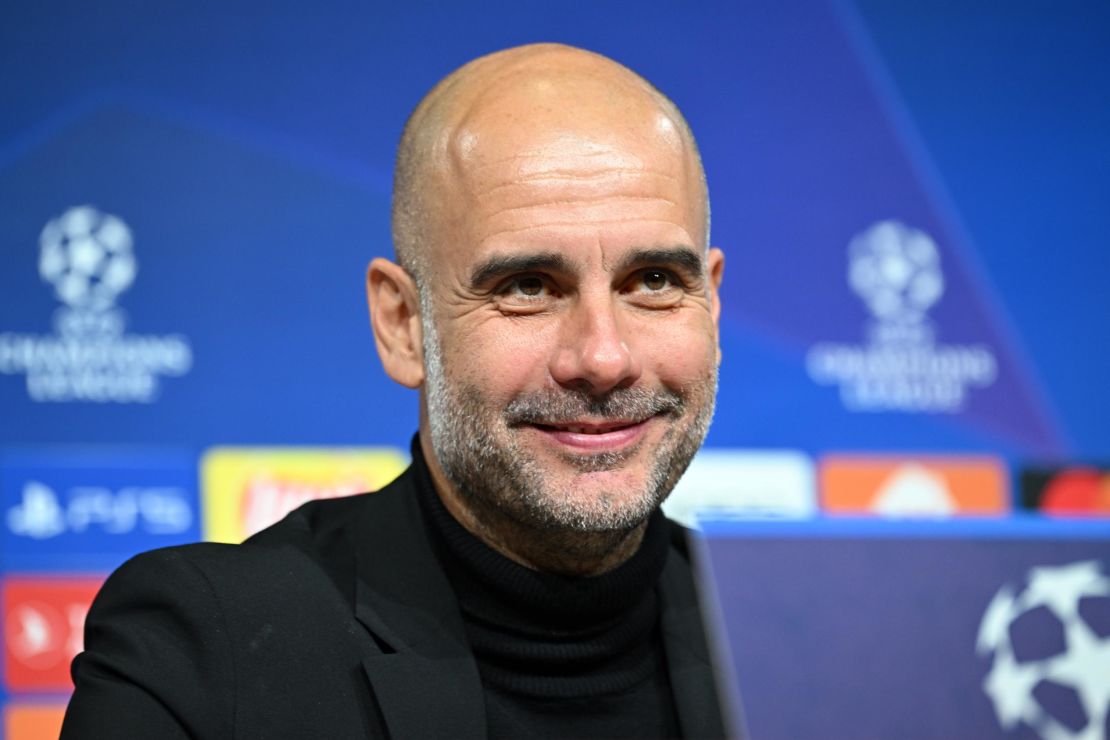 City boss Pep Guardiola was all smiles as he spoke to the media after winning the tie. 