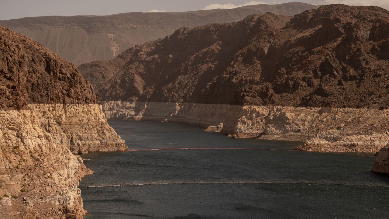 Lake Mead, seen here on April 3, has plummeted in recent years amid an epic drought. A wet winter is now prompting federal officials to release more water downstream into the reservoir.