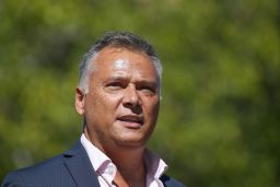 SYDNEY, AUSTRALIA - MARCH 24: Stan Grant speaks during the Anthony Mundine media conference at the Cruise Bar on March 24, 2021 in Sydney, Australia. (Photo by Jason McCawley/Getty Images)